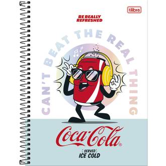 CADERNO UNIV CAPA DURA 1X1 80FLS - COCA-COLA - UN - TILIBRA