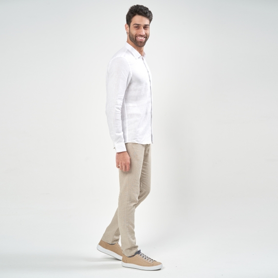 CAMISA LINHO MANGA LONGA BRANCA PADRÃO