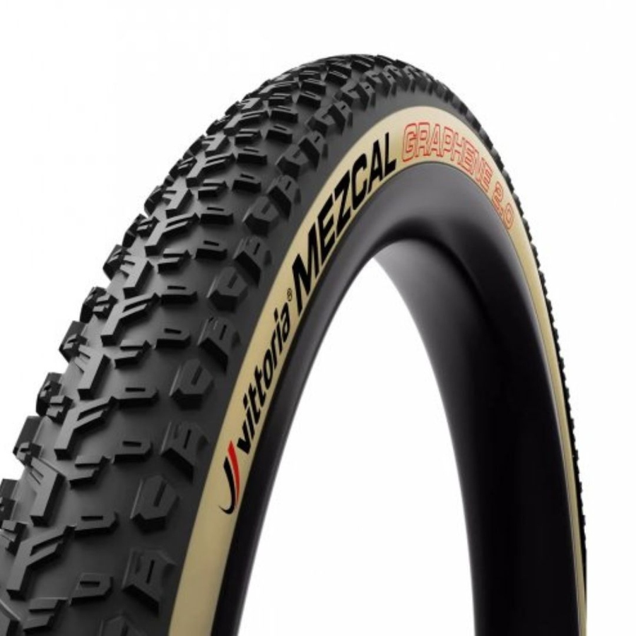 Pneu MTB Vittoria Mezcal XCR TLR Tubeless Preto Faixa Bege 