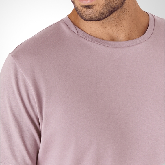 CAMISETA RICARDO ALMEIDA PIMA INTERLOQUE GOLA CRUZADA ROSA BEBÊ