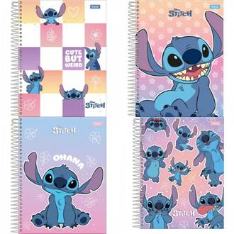 CADERNO COLEGIAL CAPA DURA 10X 160FLS - STITCH - UN - FORONI
