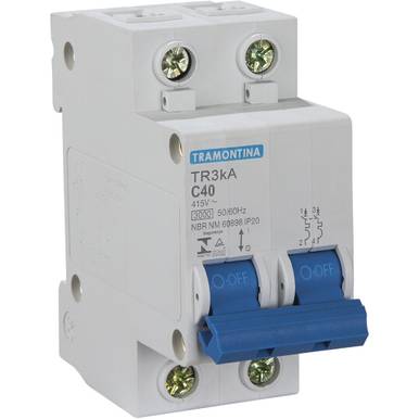 DISJUNTOR TRAMONTINA TR3KA  CURVA C 40 AMPERES 2P