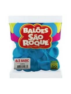 BALAO 6,5 LISO BASIC C/50  - AZUL - UN - SAO ROQUE