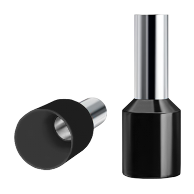 TERMINAL ISOLADO TUBOLAR SIMPLES PRETO SFOR 1,5MM PACOTE COM 100 - UNIDADE