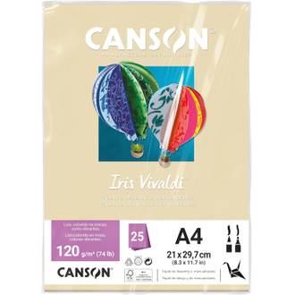 PAPEL IRIS VIVALDE 120G 25FL A4 - CREME - UN - CANSON
