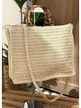 BOLSA DE PALHA GRANDE QUADRADA TRANCOSO OFF WHITE - 1