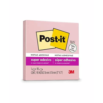 POST IT NOTAS ADESIVAS 90F - 76X76 - SAL ROSA - UN - 3M