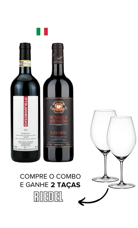 Combo Ícones Italianos (2 garrafas) + 2 Taças Riedel