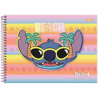 CADERNO UNIV CAPA DURA 1X1 80FLS - STITCH - PCT 4 - FORONI