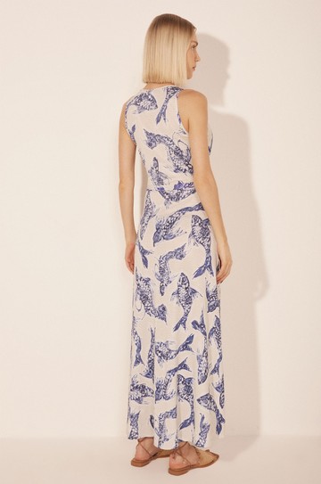 VESTIDO MIDI PEIXES hover