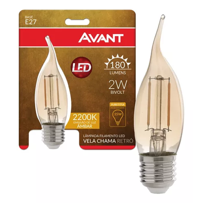 LAMP LED FILAM VELA 2W 2200K E27 BIV AVANT