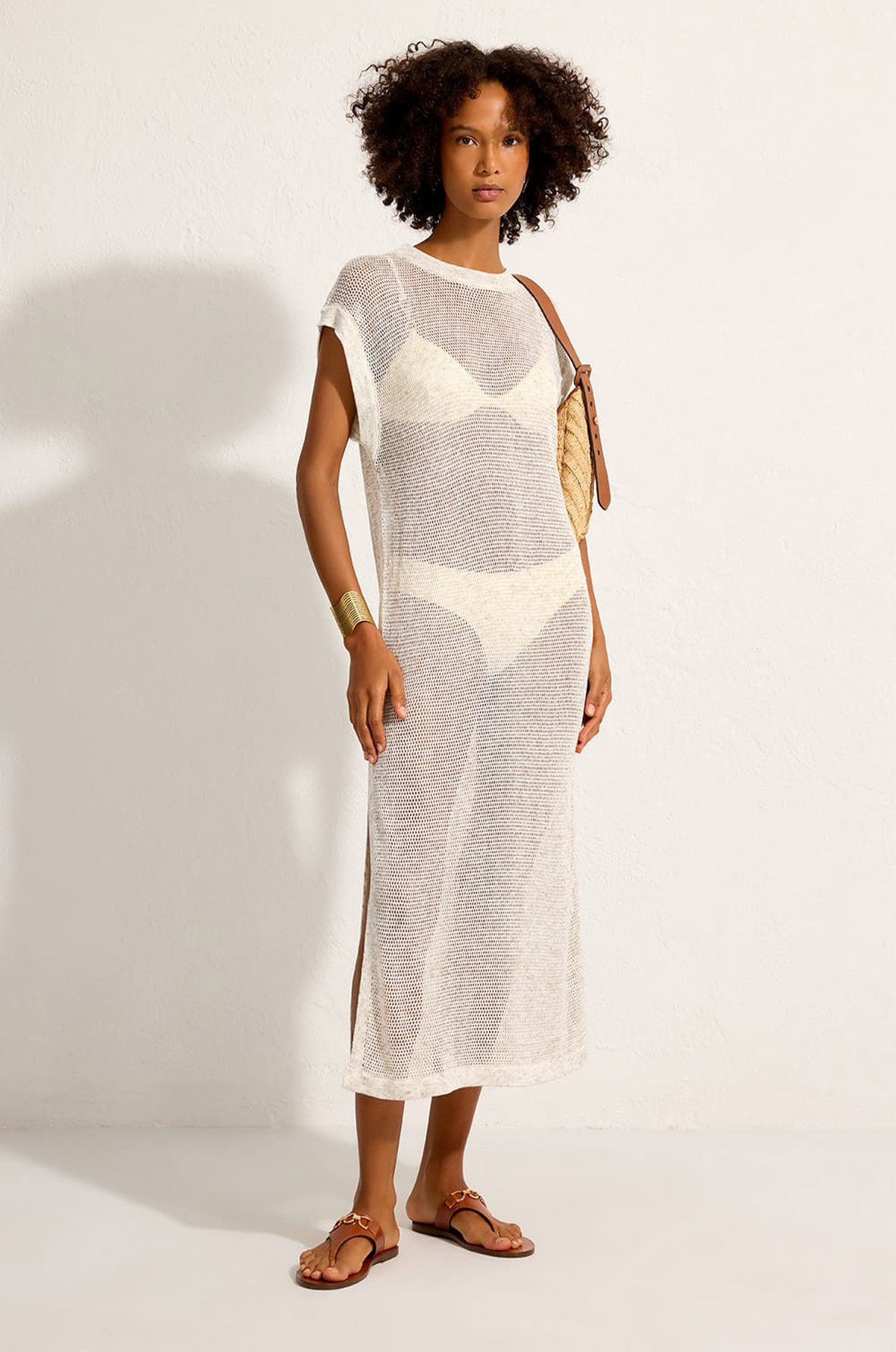 SAIDA RETA TRICOT NATURAL