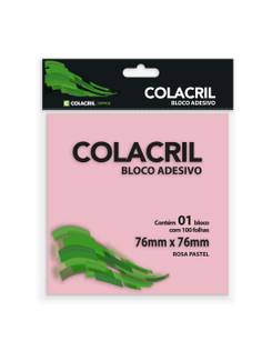 BLOCO ADESIVO 100F - 76X76MM - 301A11C621C - ROSA PASTEL - UN - COLACRIL