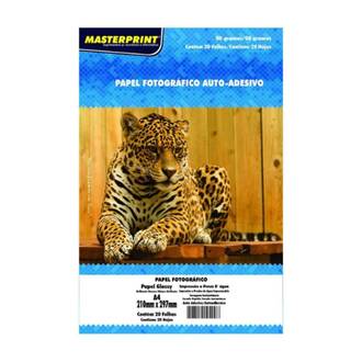 PAPEL GLOSSY ADESIVO 80G 20FL 302010073 - UN - MASTERPRINT