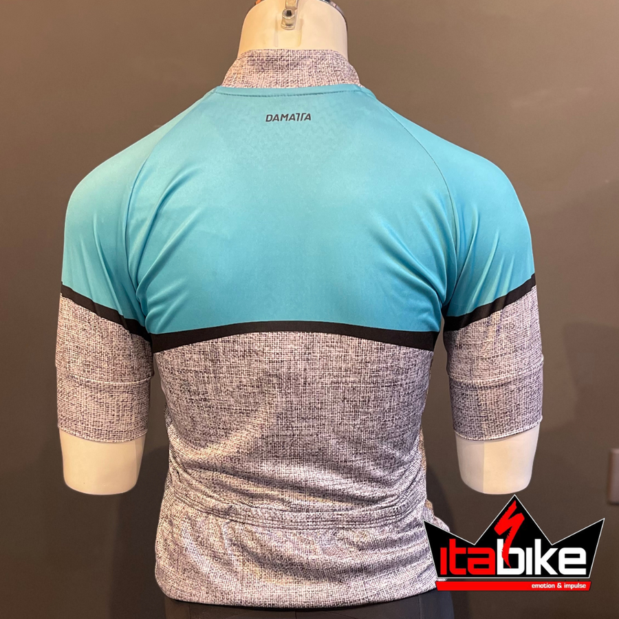 Camisa Damatta Bike Retro Cinza e Azul