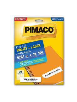 ETIQ INKJET/LASER CARTA 25FL 6281 - 25X101 - UN - PIMACO