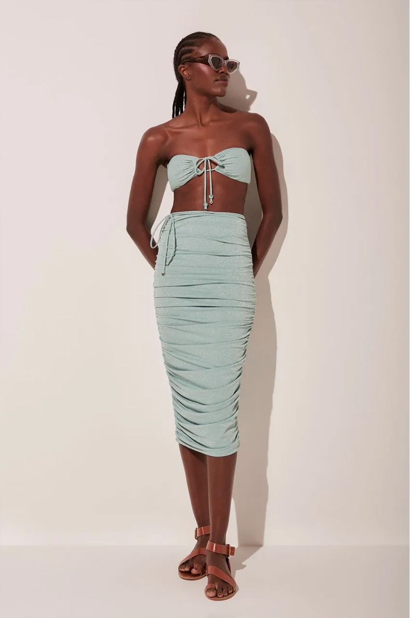 Saia midi celeste