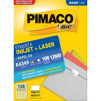 ETIQUETA INKJET/LASER A4 100FL A4349 - 15X26 - UN - PIMACO