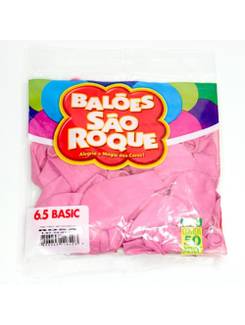 BALAO 6,5 LISO BASIC C/50  - ROSA - UN - SAO ROQUE