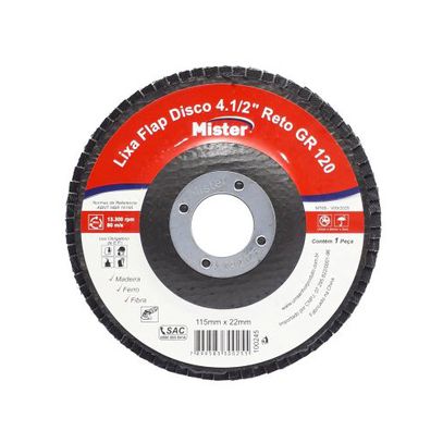 LIXA FLAP DISCO 7,0 RETO OX ALUM GR100 MISTER