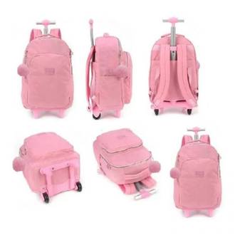 MOCHILA C/RODAS CRINKLE MC51610UP - ROSA - UN - LUXCEL