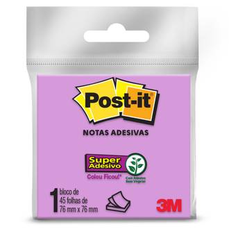 POST IT BLOCO ADESIVO 654 45F - 76X76 - ROXO ESCURO - UN - 3M