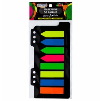 MARCADOR ADESIVO DE PAGINA 8 CORES-P/FICHARIO NEON FL0003 - UN - BRW