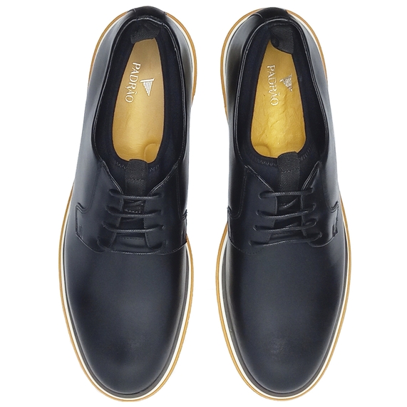 SAPATO MASCULINO ESPORTE COURO E NEOPRENE PRETO PADRÃO