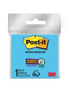 POST IT BLOCO ADESIVO 654 45F - 76X76 - AZUL - UN - 3M