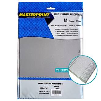 PAPEL PEROLIZADO A4 180G 20FL 302070049 - PRATA - UN - MASTERPRINT