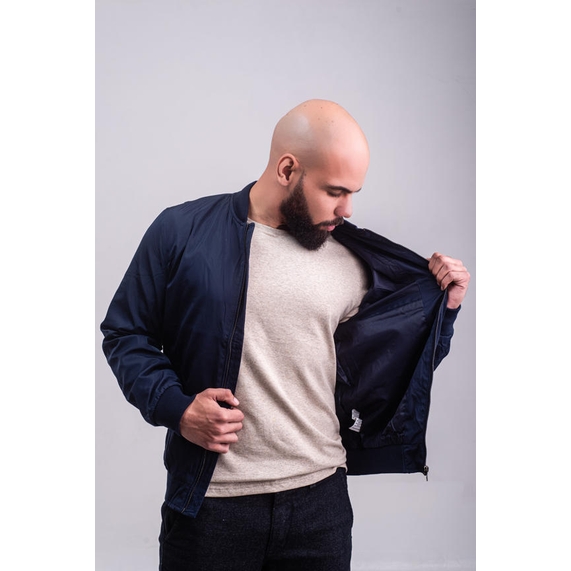 JAQUETA MASCULINA NYLON MARINHO PADRÃO