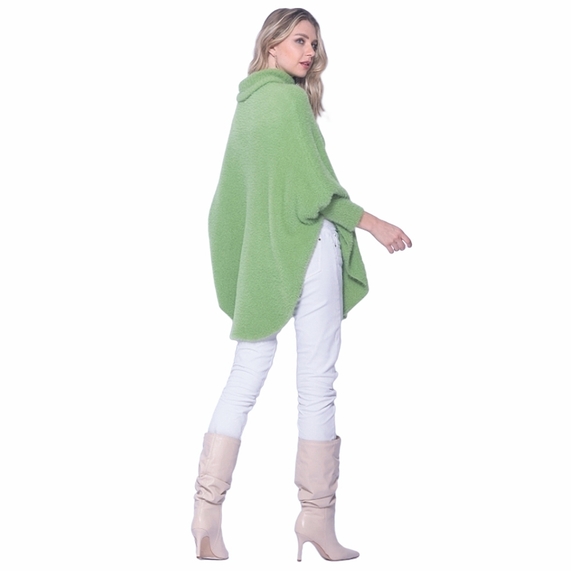 PONCHO FEMININO VERDE PADRÃO
