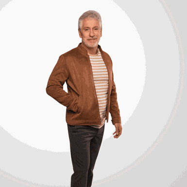 JAQUETA MASCULINA PADRÃO SUEDE CARAMELO