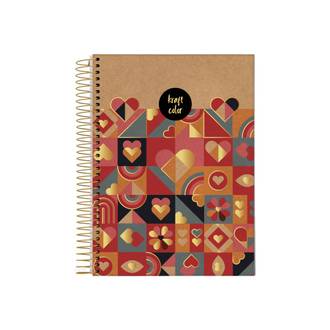 CADERNETA 1/8 ESPIRAL CAPA DUR 80FLS - KRAFT COLOR - PCT 10 - JANDAIA