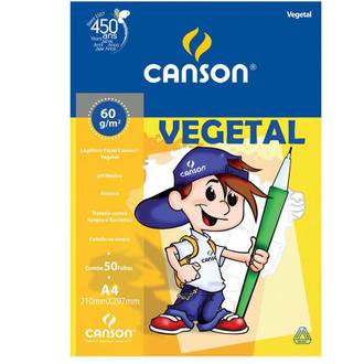 BLOCO VEGETAL 60G A4 50FL  - UN - CANSON
