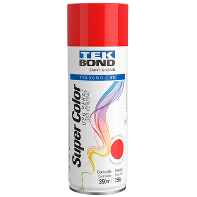 SPRAY TEKBOND SUPER COLOR ACABAMENTO BRILHANTE VERMELHO 350ML