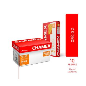 PAPEL CHAMEX 75G 500FLS - OFICIO 2 - CX 10 - CHAMEX