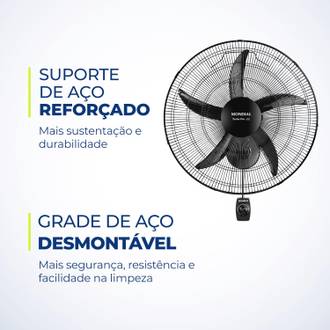 VENTILADOR DE PAREDE 50CM NVP-PRO-50 - 127V - 5 PAS - PRETO - UN - MONDIAL