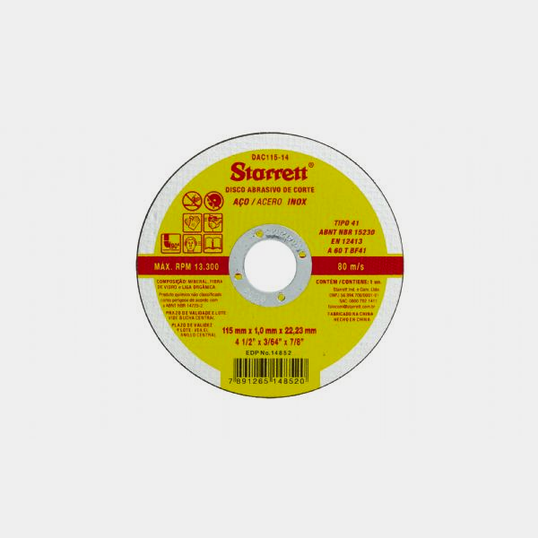 DISCO CORTE INOX STARRETT 4 1/2