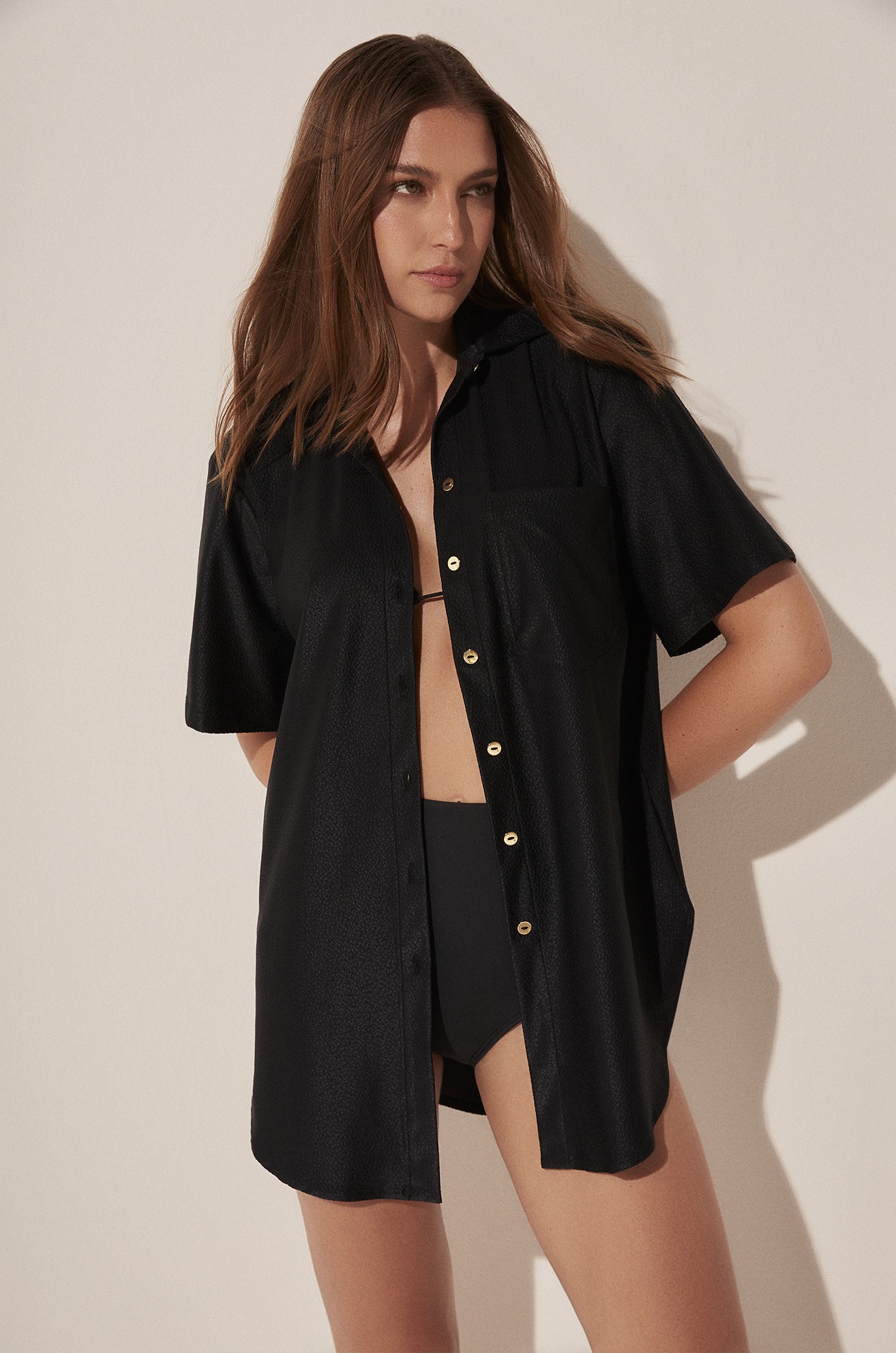 Camisa manga curta argila