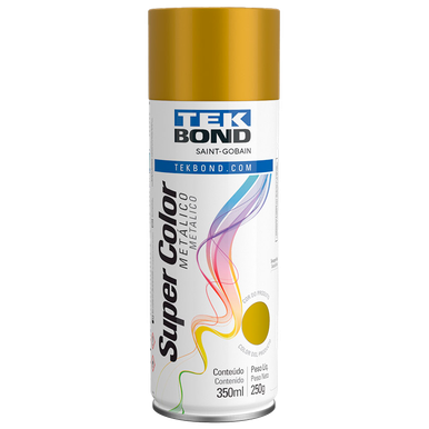 SPRAY TEKBOND SUPER COLOR ACABAMENTO METÁLICO OURO 350ML