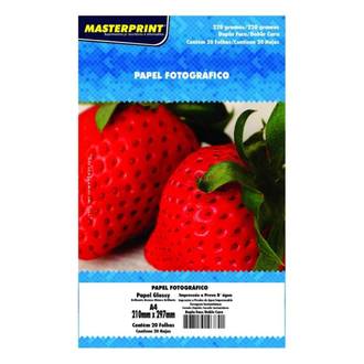 PAPEL GLOSSY DUP FACE 220G 20F 302010037 - UN - MASTERPRINT