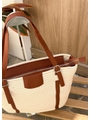 BOLSA ESTRUTURADA OFF WHITE COM ALÇA MARROM - 2