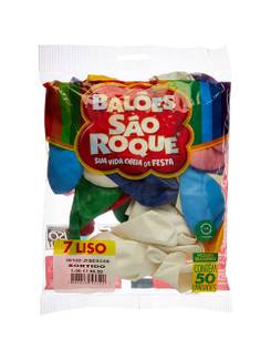 BALAO 7 LISO C/50 SORTIDO - UN - SAO ROQUE
