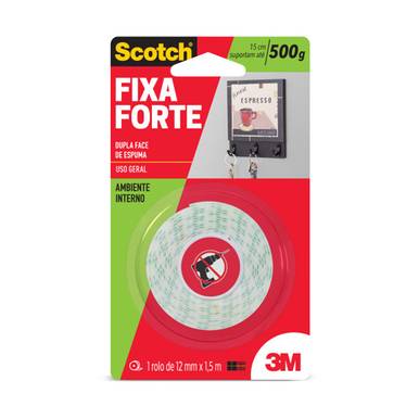 FITA DUPLA FACE 3M C/ ESPUMA 12MM X 1.5M