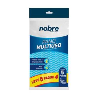PANO MULTIUSO C/5 UND 30CM X 50CM - 39726 - AZUL - UN - NOBRE