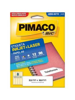 ETIQUETA INKJET/LASER A5 12FL - A5Q-3272 - 32X90 - UN - PIMACO