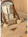 BOLSA DE PALHA IPANEMA BEGE ALÇA MARROM - 2