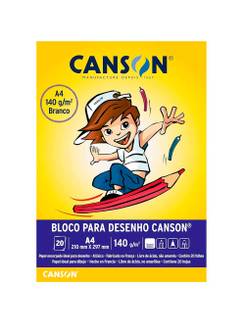 BLOCO DESENHO 140G A4 20FL - BRANCO - PCT 10 - CANSON