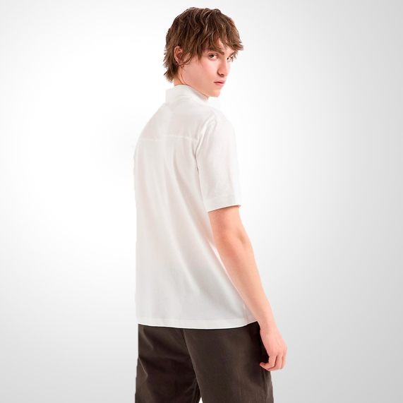 POLO ARMANI EXCHANGE REGULAR FIT MILIEU COTTON STRETCH OFF-WHITE